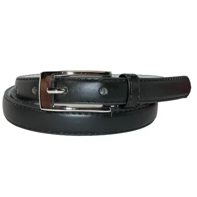 Ctm Women's Skinny Leather Dress Belt In Black