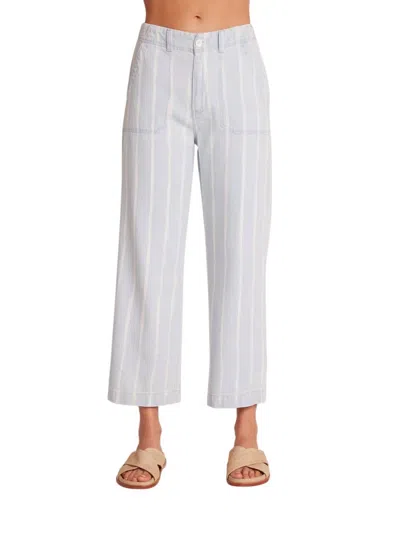 Bella Dahl Blakely Stripe Cotton Blend Wide Leg Ankle Pants In Multi