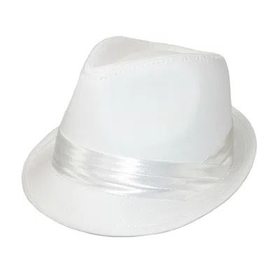 Kenny K Wedding Formal Dress Fedora Hat In White