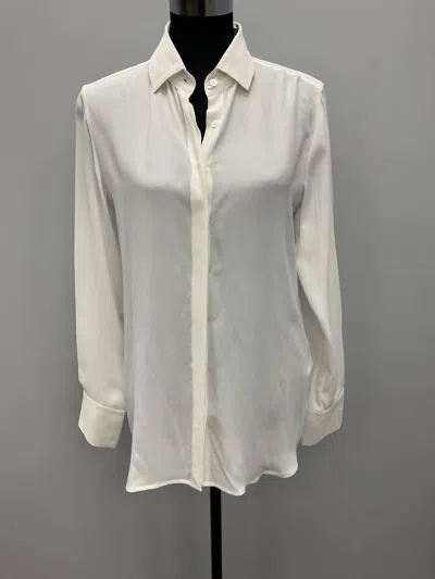 0039 Italy Silk/viscose Blouse In Creame In Multi