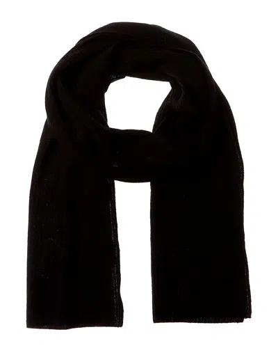 Hannah Rose Ribbed Cashmere Scarf In Black