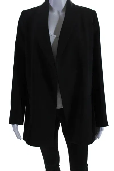 Index Womens Long Sleeve Open Front Pointed Lapel Blazer Jacket Black In Black