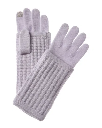Hannah Rose Waffle Stitch 3-in-1 Cashmere Tech Gloves In Grey