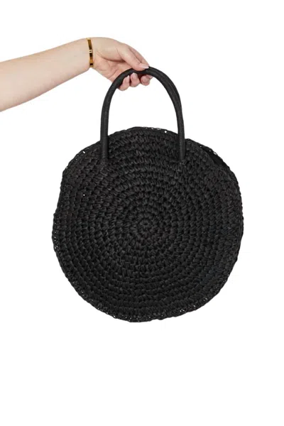 Justin & Taylor Women's Beach Date Straw Rattan Handbag In Black In Black
