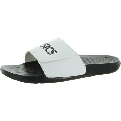 Asics As002 Womens Faux Leather Slip-on Pool Slides In Multi