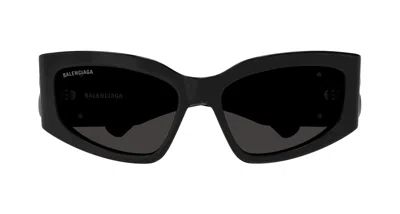 Balenciaga Grey Rectangular Ladies Sunglasses Bb0096s 001 51 In Black