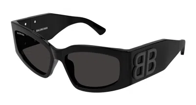 Balenciaga Grey Rectangular Ladies Sunglasses Bb0096s 001 51 In Black