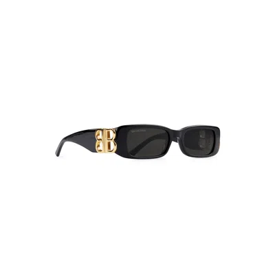 Balenciaga Dynasty Rectangle Sunglasses In Black