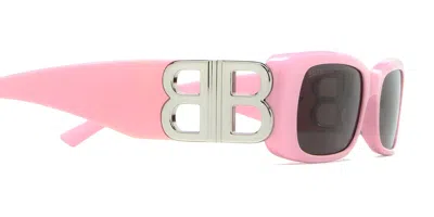 Balenciaga Dynasty Rectangle-frame Sunglasses In Pink