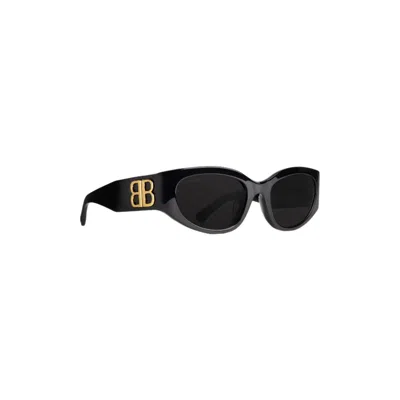Balenciaga Bossy Oval-frame Sunglasses In Black