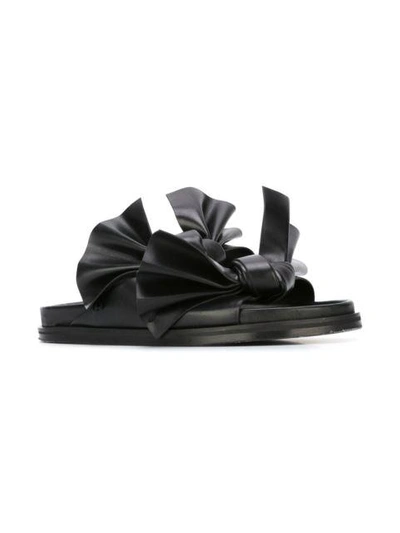 Shop Cedric Charlier Knotted Strap Sandals In Black