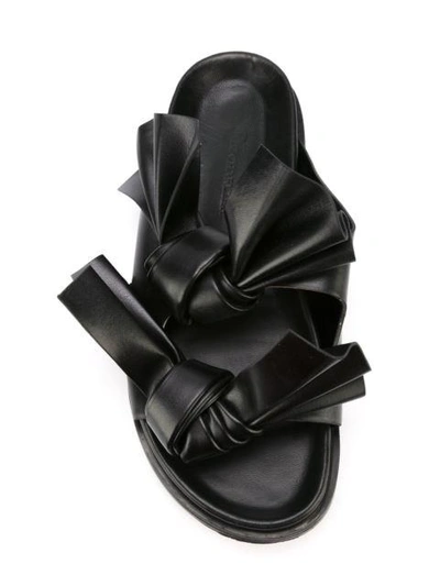 Shop Cedric Charlier Knotted Strap Sandals In Black