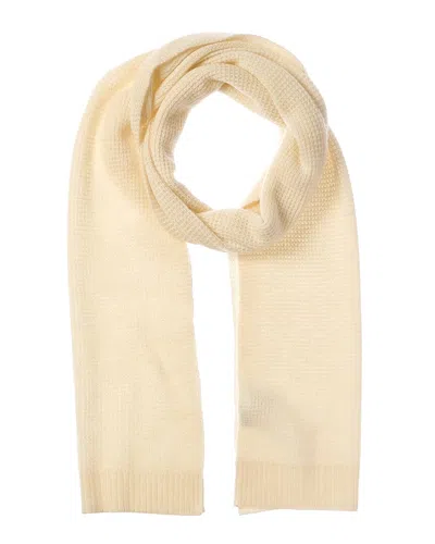Hannah Rose Waffle Stitch Cashmere Scarf In White