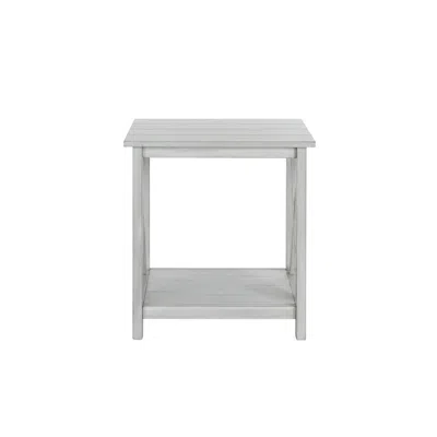 Furnizzeme 1 Open Shelf Wooden End Table With X Shaped Accents, White