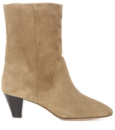 Shop Isabel Marant Dyna Suede Boots In Brown