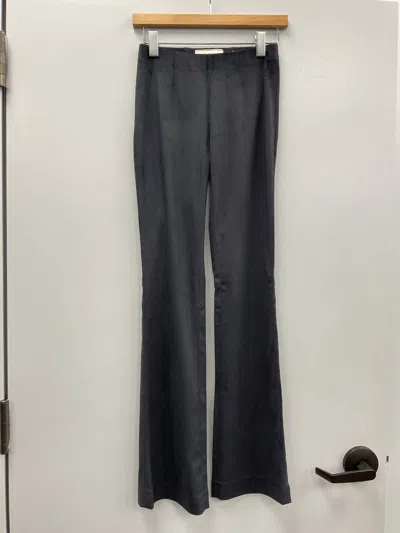 Seductive Navy Sabrina Flare Velour Pant In Blue