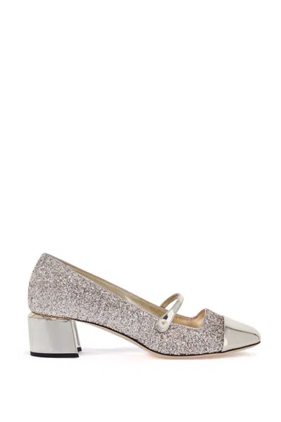 Jimmy Choo Glitter And Laminated Leather Pumps Color Gold And Sand In Gold