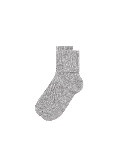 Pangaia Cashmere Ribbed Ankle Socks In Grey