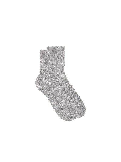 Pangaia Cashmere Ribbed Ankle Socks In Grey