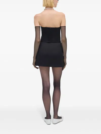 Marc Jacobs Black Satin Rose Corset In Black