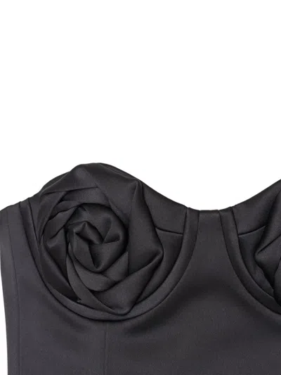 Marc Jacobs Black Satin Rose Corset In Black