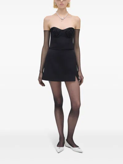 Marc Jacobs Black Satin Rose Corset In Black
