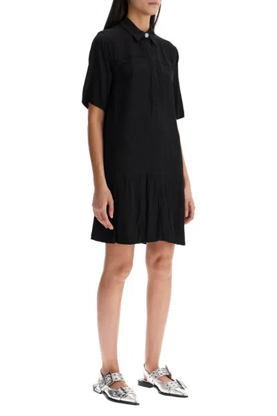 Ganni 'viscose Mini Dress With In Black