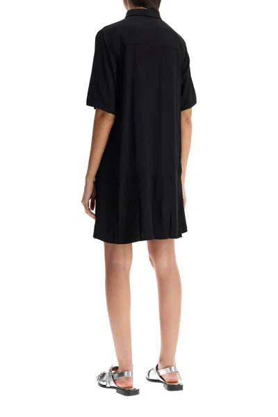 Ganni 'viscose Mini Dress With In Black