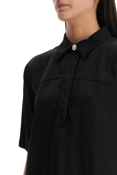 Ganni 'viscose Mini Dress With In Black