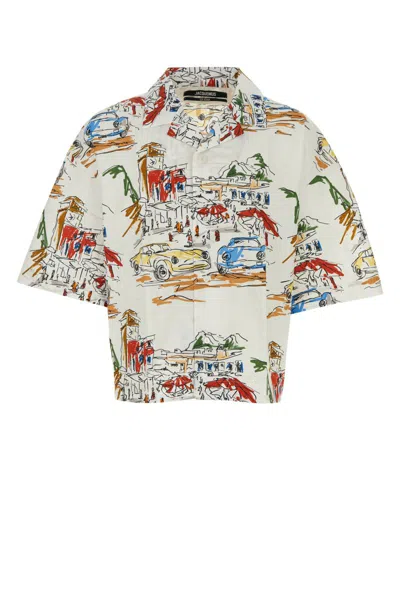 Jacquemus La Chemise Simon Printed Cotton Shirt In Printcapricarswhite
