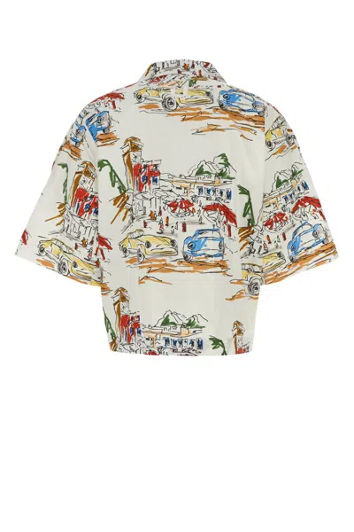Jacquemus La Chemise Simon Printed Cotton Shirt In Printcapricarswhite