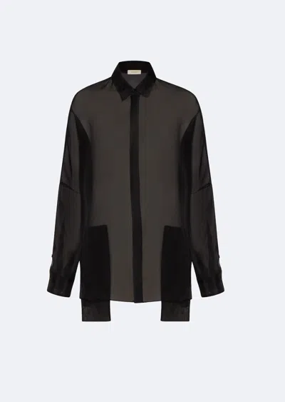 Lapointe Organza Oversized Shirt In Black