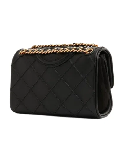 Tory Burch Soft Leather Shoulder Bag With Chain-link Strap In Black