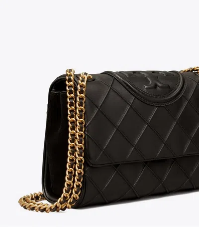 Tory Burch Soft Leather Shoulder Bag With Chain-link Strap In Black