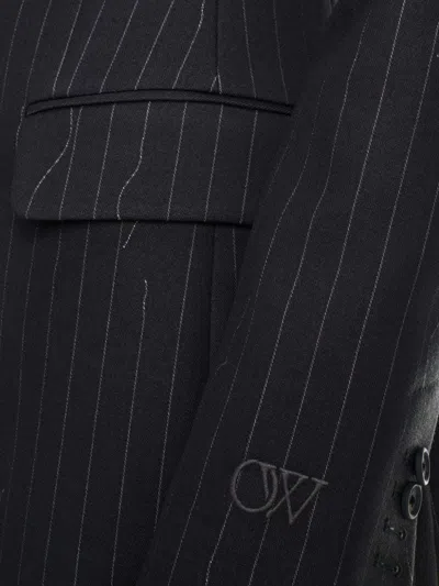 Off-white Pinstripe Jacket In Black
