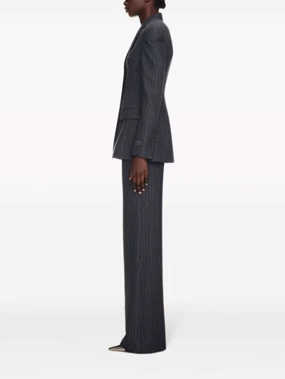 Off-white Pinstripe Jacket In Black