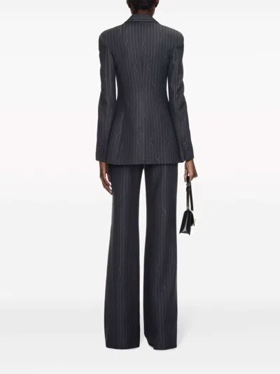 Off-white Pinstripe Jacket In Black
