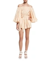 CAMEO STAR EYES OFF-THE-SHOULDER ROMPER, DUST