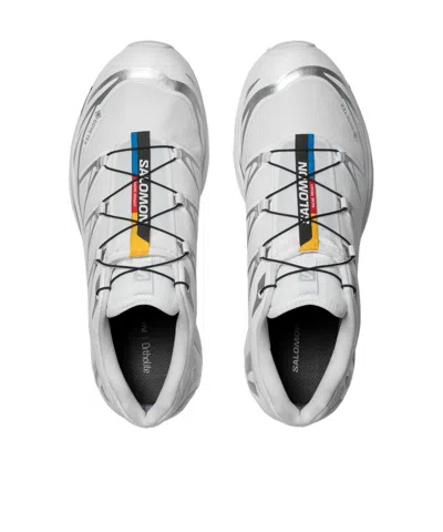 Salomon Streamlined White Sneakers With Quick-pull Lacing System In Gray