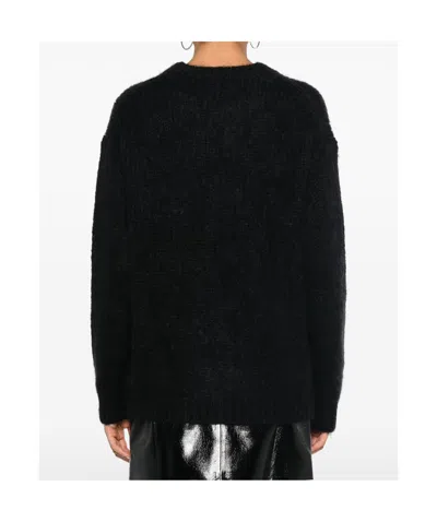P.a.r.o.s.h Parosh Black Mohair Blend Crew Neck Sweater In Black