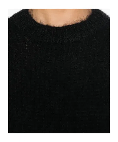 P.a.r.o.s.h Parosh Black Mohair Blend Crew Neck Sweater In Black