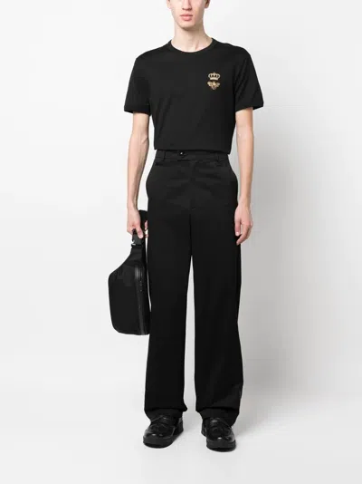 Dolce & Gabbana Crown And Bee Embroidered Crew Neck T-shirt