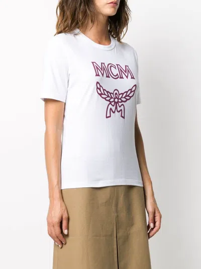 Mcm Logo Round Neck T-shirt In White