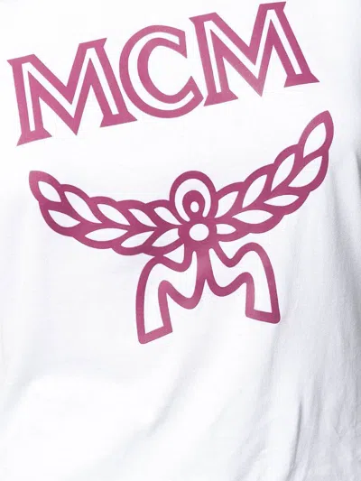 Mcm Logo Round Neck T-shirt In White