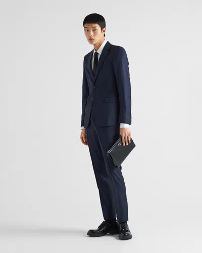 Prada Men's Solid Wool-blend Suit In Blue