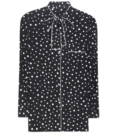 Shop Dolce & Gabbana Printed Silk Blouse In Pois Liaeco Foedo Eero