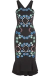 PETER PILOTTO Embroidered stretch-cady midi dress