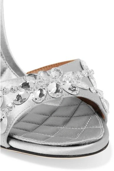 Shop Dolce & Gabbana Swarovski Crystal-embellished Satin Sandals