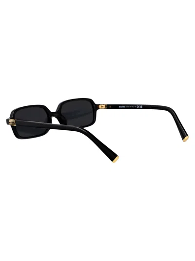 Miu Miu Miu Mens Black Mu 11zs Rectangle-frame Acetate Sunglasses