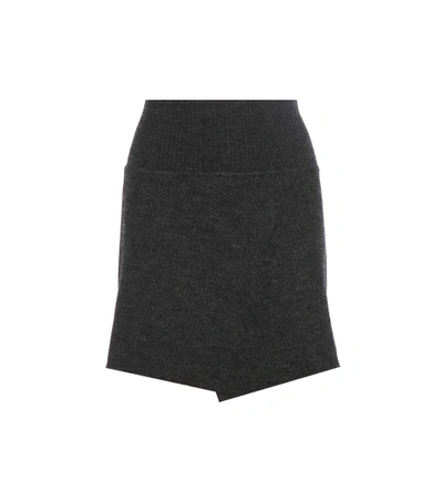Isabel Marant Étoile Blithe Stretch Wool Knit Skirt In Grey
